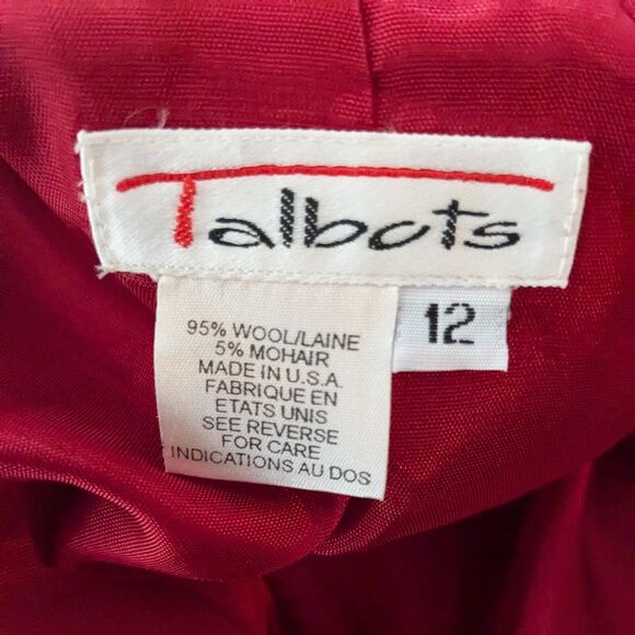 Vintage Talbots Blazer Jacket Plaid Velvet Tartan Holiday Christmas Wool Red 12 - Picture 12 of 13